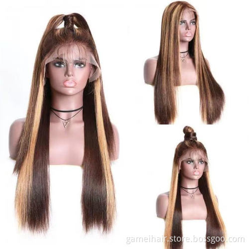 afro 40inches  aligned wet and wave colored lace front straight brazilian 100% peruvian short 100% human hair wigs